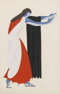 Diseño de vestuario para la obra Siete contra Tebas de Esquilo, 1925