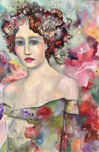 Retrato floral sereno de Alexandra Higgins