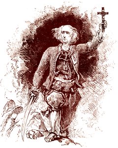 Un sacerdote chouan. Insurrección realista en Bretaña. Finales del siglo XIX (Grabado) de Alexandre (1850 1888) Ferdinandus