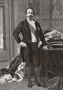 Retrato de Napoleón III, Emperador de los Franceses - grabado del cuadro de Alessandro Cabanel de after Alexandre Cabanel
