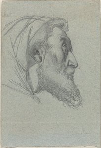 Hombre Barbudo de Perfil (recto) / Mujer Mirando Hacia Arriba (verso) de Alexandre Bida