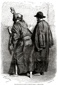 Judíos rezando frente al muro de Salomón, en Jerusalén de Alexandre Bida