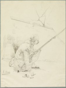 Soldado herido cargando su rifle de Alexandre Bloch