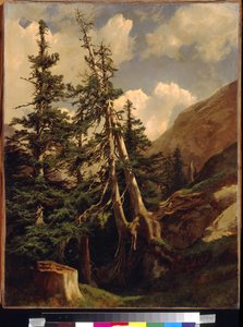 Abetos en las montañas por Calame, Alexandre (1810-1864) de Alexandre Calame