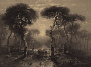 Paisaje con árboles de Alexandre Calame