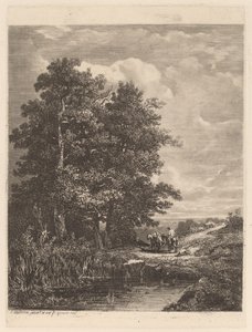Jinetes junto a un estanque de Alexandre Calame