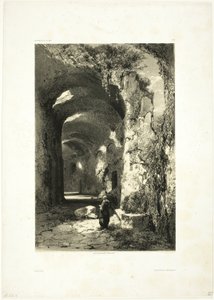 Ruina de un Anfiteatro en Pouzzoles (Reino de Nápoles), lámina 9 de Oeuvres de A. Calame de Alexandre Calame