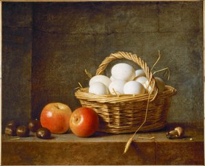 Una cesta con huevos de Alexandre Couder