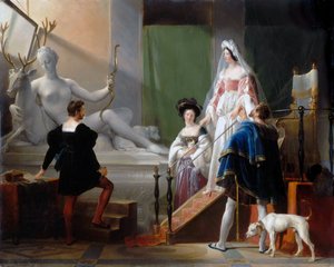 Diana de Poitiers visitando a Jean Goujon de Alexandre Evariste Fragonard