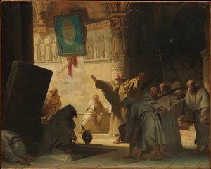 Escena dramática con monjes en una cripta de Alexandre Evariste Fragonard