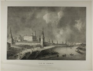 Vista del Kremlin desde el Puente de Piedra de Alexandre Evariste Fragonard