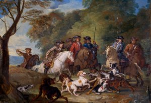 Estudio para La caza del lobo de Alexandre Francois Desportes