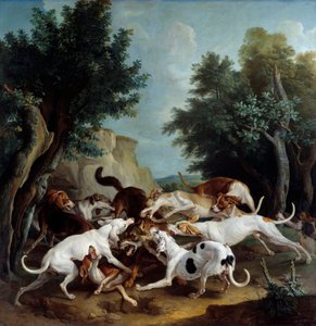 Caza de lobos. Pintura de François Desportes (1661-1743) 1725. Museo de Bellas Artes.