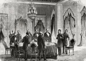 Conferencia de Constantinopla, diciembre de 1876, grabado, Turquía de Nicolas Toussaint Charlet
