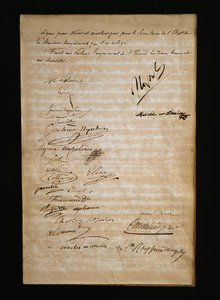 Página final del certificado de matrimonio entre María Luisa de Austria o María Luigia de Parma (1791-1847) y Napoleón Bonaparte (1769-1821)