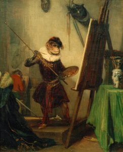 Mono como pintor