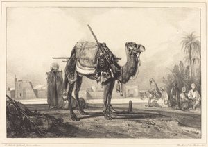 Camello y árabes de Alexandre Gabriel Decamps
