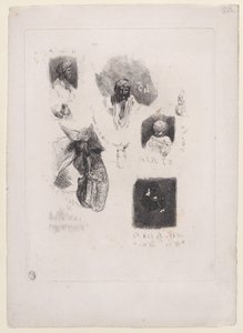 Hoja de Bocetos, 1833-38 de Alexandre Gabriel Decamps