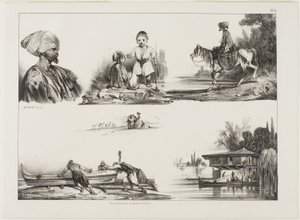 Hoja de bocetos, No. 3 de Alexandre Gabriel Decamps