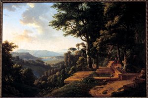 El filósofo Jean Jacques Rousseau (1712-1778) meditando en 1770 en el Parque de la Rochecordon cerca de Lyon Pintura de Alexandre Hyacinthe Dunouy (1757-1841) siglo XVIII de Alexandre Hyacinthe Dunouy