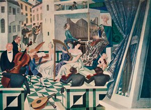 (detalle) Decoración mural en una sala de conciertos en una casa privada, c1927 de Alexandre Jacovleff