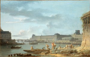 El Pont Royal y el Louvre, vistos desde el Pont-Neuf terre-plein, hacia 1780 (óleo sobre lienzo) de Alexandre Jean Noel