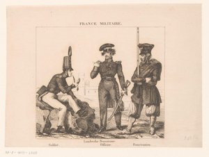 Tres soldados franceses France Military (título de la serie) de Alexandre Lacauchie
