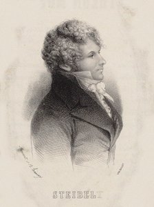 Retrato del pianista y compositor Daniel Steibelt 1765-1823, 1850 de Alexandre Leroux