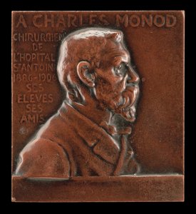 Alexandre-Charles Monod, 1843-1921, cirujano en el Hospital de St-Antoine [anverso], c. 1906 de Alexandre Louis Marie Charpentier