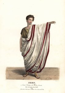 Jean-Baptiste Firmin como Fausto en la tragedia Sylla por Victor Joseph Etienne de Jouy, Théâtre Français de Alexandre Marie Colin