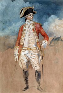Retrato en pie de Luis Stanislas Xavier de Francia, Conde de Provenza (futuro rey Luis XVIII) (1755-1824) Acuarela de Alexandre Moitte (1750-1828) Siglo XVIII Amiens, Museo de Picardía