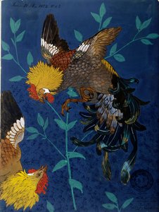 Decoración para un jarrón que representa una especie de gallo. Dibujo de Paul Alexandre (Paul-Alexandre) Avisse (1824-1886)