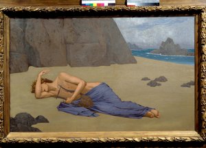 Lamentación de Orfeo. Pintura de Alexandre Seon (1855-1917) 1896. Dim. 0,73 x 1,16 m. Museo de Orsay, París de Alexandre Seon