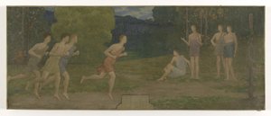Boceto del salón de bodas del ayuntamiento de Montreuil-sous-Bois: Los efebos de Alexandre Seon