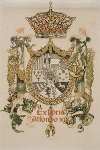 Exlibris de Alfonso XIII de Alexandre de Riquer