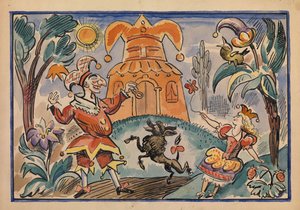 Ilustración para Guerra de Petrushka y Stepka-Rastrepka por Evgeni Schwartz, 1925 de Alexei Alexandrovich Radakov