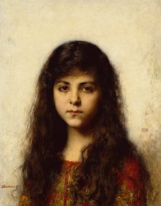 Retrato de una Niña de Alexei Alexevich Harlamoff