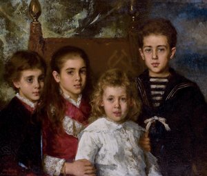 Retrato de los hijos de Paul Pavlovich Demidoff, 2º Príncipe de San Donato 1839-1885, Avrora, A de Alexei Alexeyevich Harlamov