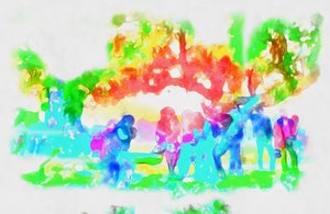 Spring park,2020,(técnica mixta)
