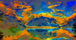 Puesta de sol,2020,(técnica mixta)