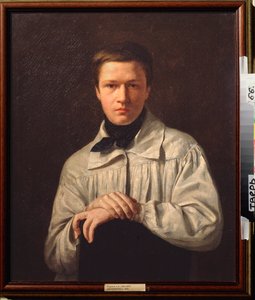Autorretrato (Autorretrato) - Pintura de Alexei Vasilyevich Tyranov (1808-1859), óleo sobre lienzo