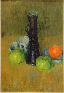 Jarra azul con manzanas verdes de Alexej von Jawlensky
