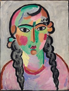 La chica pálida con trenzas grises de Alexej von Jawlensky