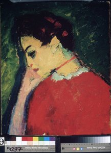 Pintura "Retrato de una mujer" de Alexei von Javlensky (Alexi von Jawlensky, Alexej von Javlenski) (1864-1941) 1909 Museo Estatal de Arte de Uzbekistán, Tashkent