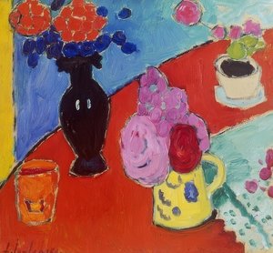 Naturaleza muerta con jarrón y jarra de Alexej von Jawlensky