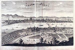 Bale, Suiza, por A.H. Jaillot en "Atlas Français" - París de Alexis Hubert Jaillot