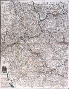 Los estados sobre el río de la Mosella, Reno y Saar, Alemania - por A de Alexis Hubert Jaillot