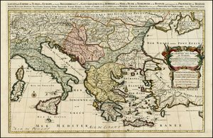 Mapa de 1692 del Imperio Turco en Europa por Hubert Jaillot