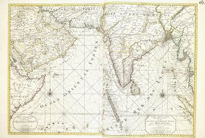 Mapa de África, Arabia e India de Alexis Hubert Jaillot