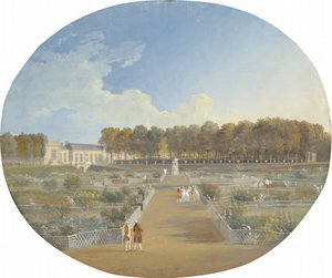El Potager del Hôtel de Valentinois en Passy (gouache sobre grafito sobre lino) de Alexis Nicolas Perignon